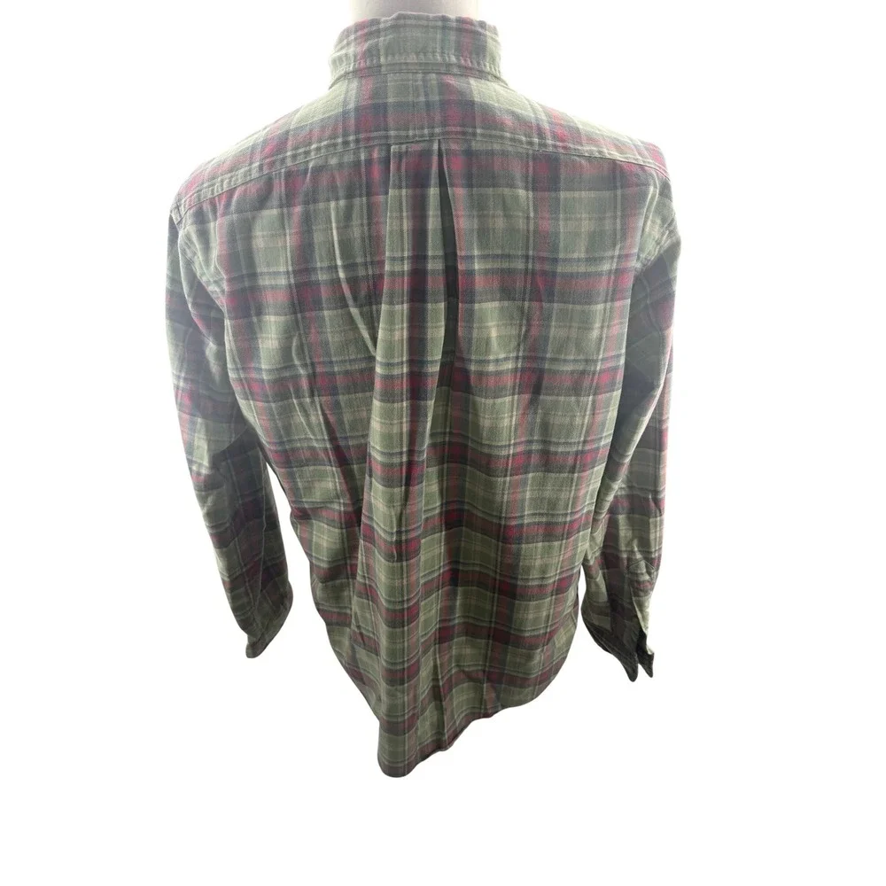 Polo Ralph Lauren Mens Classic Fit Plaid Flannel Shirt Green Red Blue Large